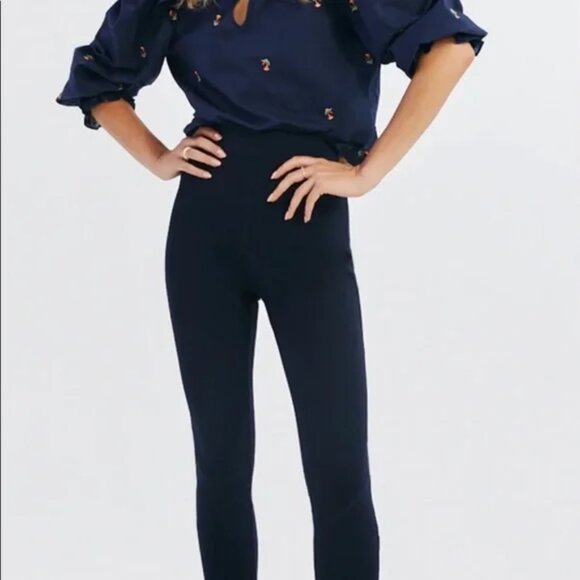 Something Navy Pants - Something Navy High Waisted Ponte Leggings in Navy